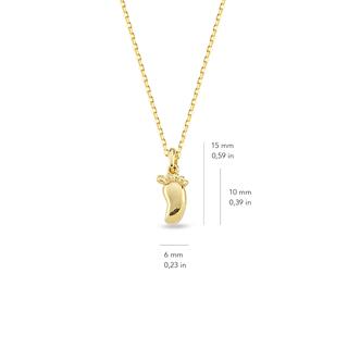 14 Ayar Altın Bebek Ayak İzi Kolye