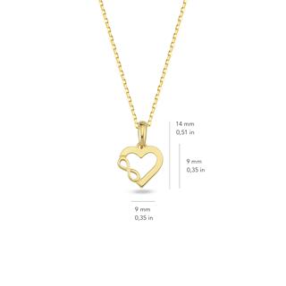 14 Ayar Altın Kalp Sonsuzluk Kolye