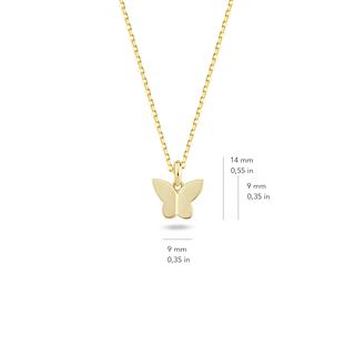 14 Ayar Altın Kelebek Kolye