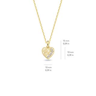 14 Ayar Altın Kelebekli Kalp Kolye