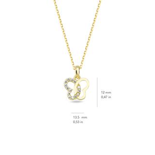 14 Ayar Altın Kelebek Kolye