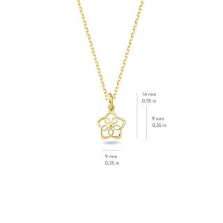 14 Ayar Altın Çiçek Kolye