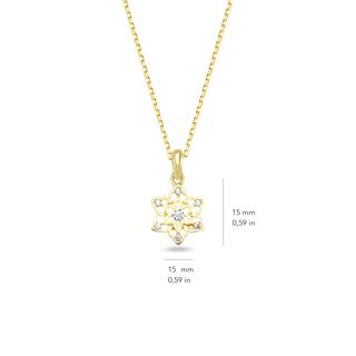 14 Ayar Altın Kar Tanesi Kolye