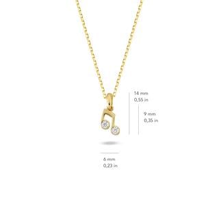 14 Ayar Altın Nota Kolye