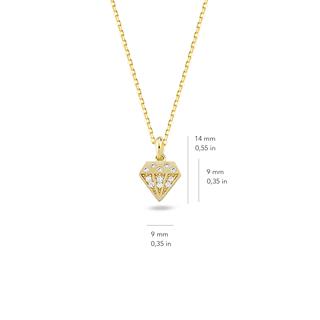 14 Ayar Altın Pırlanta Simgesi Kolye