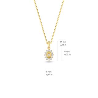 14 Ayar Altın Taşlı Göz Kolye