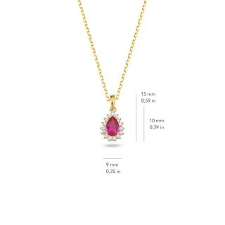 14 Ayar Altın Yakut Modeli Kolye