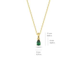 14 Ayar Altın Zümrüt Taşlı Kolye