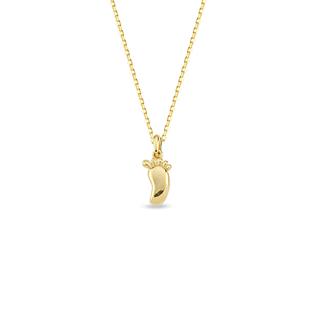 14 Ayar Altın Bebek Ayak İzi Kolye