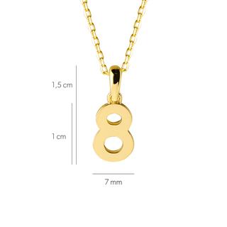 14 Ayar Sekiz Rakamı Altın Kolye