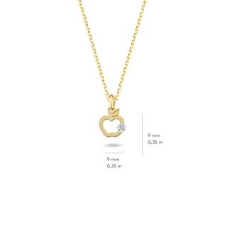 14 Ayar Tek Taş Elma Altın Kolye