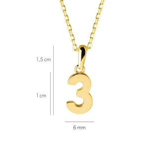 14 Ayar Üç Rakamı Altın Kolye