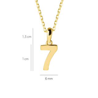 14 Ayar Yedi Rakamı Altın Kolye