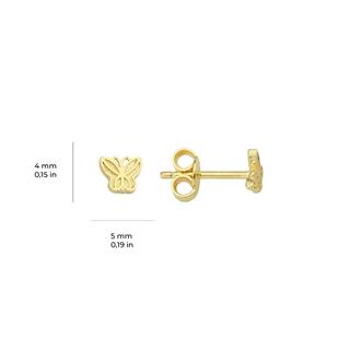 14 Ayar Minik Kelebek Desenli Altın Küpe