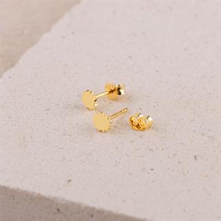 14 Ayar Minik Tırtıklı Altın Küpe