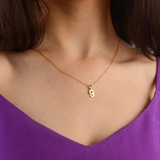 14 Ayar Dokuz Rakamı Altın Kolye Ucu