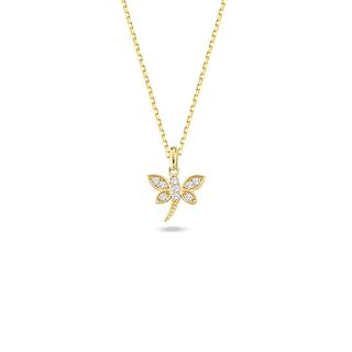 14 Ayar Altın Taşlı Yusufçuk Kolye