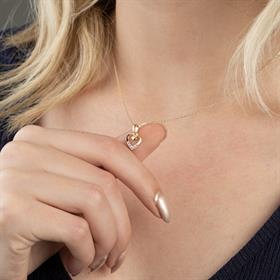 14 Ayar Altın Kalp Taşlı Kolye