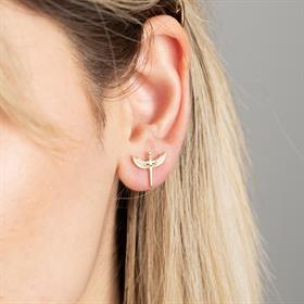 14 Ayar Altın Mikail Meleği Küpe