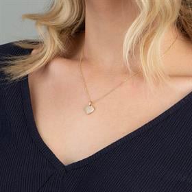 14 Ayar Altın Taşlı Kalp Kolye