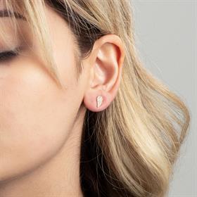 14 Ayar Altın Taşlı Melek Kanadı Küpe