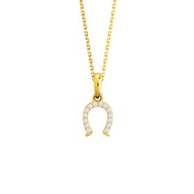 14 Ayar Altın Taşlı Nal Şans Kolye