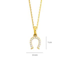 14 Ayar Altın Taşlı Nal Şans Kolye