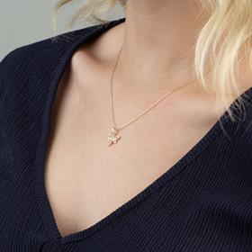 14 Ayar Altın Taşlı Yusufçuk Kolye