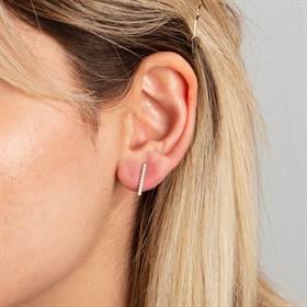 14 Ayar Altın Uzun Taşlı Küpe