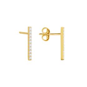 14 Ayar Altın Uzun Taşlı Küpe