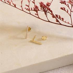 14 Ayar Altın Uzun Taşlı Küpe