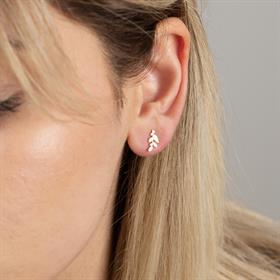 14 Ayar Altın Yaprak Sade Küpe