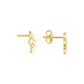 14 Ayar Altın Yaprak Sade Küpe