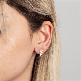 14 Ayar Altın Yaprak Taşlı Küpe