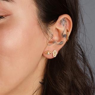 14 Ayar Altın Fatma Ana Eli Küpe