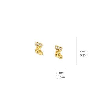 14 Ayar Altın Noel Çorap Küpe