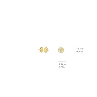 14 Ayar Taşlı Kar Tanesi Altın Küpe