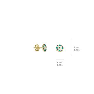 14 Ayar Altın Çiçek Çocuk Küpe