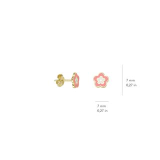 14 Ayar Altın Çiçek Çocuk Küpe