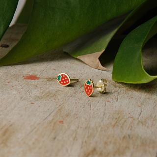 14 Ayar Altın Çilek Çocuk Küpe