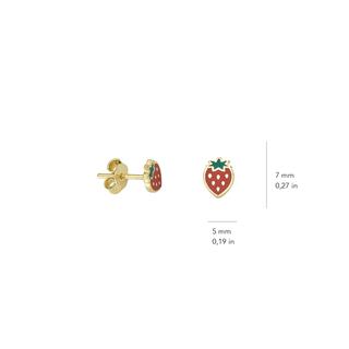 14 Ayar Altın Çilek Çocuk Küpe