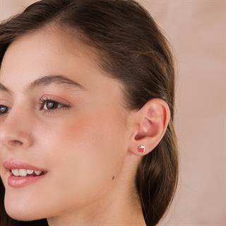 14 Ayar Altın Elma Çocuk Küpe