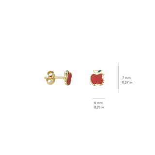 14 Ayar Altın Elma Çocuk Küpe
