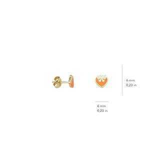 14 Ayar Altın Fiyonk Kalp Çocuk Küpe