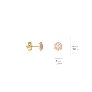 14 Ayar Altın Geometri Küpe