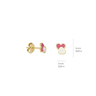 14 Ayar Altın Kalp Çocuk Küpe