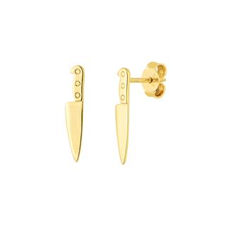 14 Ayar Altın Bıçak Küpe