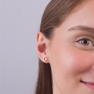 14 Ayar Altın Ay Yıldız Küpe