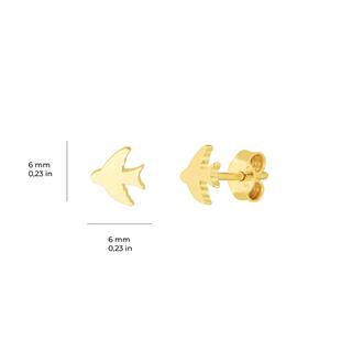 14 Ayar Altın Kuş Küpe