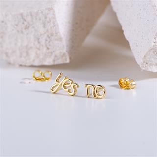 14 Ayar Altın Yes No Küpe